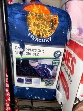 Your Zone | Bedding | Mercury Glowinthedark Full Comforter Set In Blue ...
